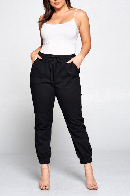 Womens black joggers thick heavy duty pants fall summer winter work professional casual everyday mom pockets drawstring waist elastic pants curvy plus size midsize womens Modern smart causal female chic effortless outfit womens ladies gift elegant effortless clothing everyday stylish clothes apparel outfits chic winter summer style women’s boutique trendy teacher office cute outfit boutique clothes fashion quality work from home coastal beachy neutral wardrobe essential basics lounge athleisure gift for her