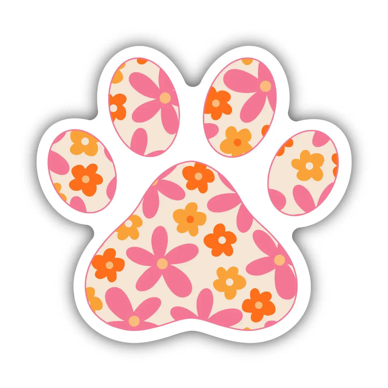Dog Paw Flower Sticker