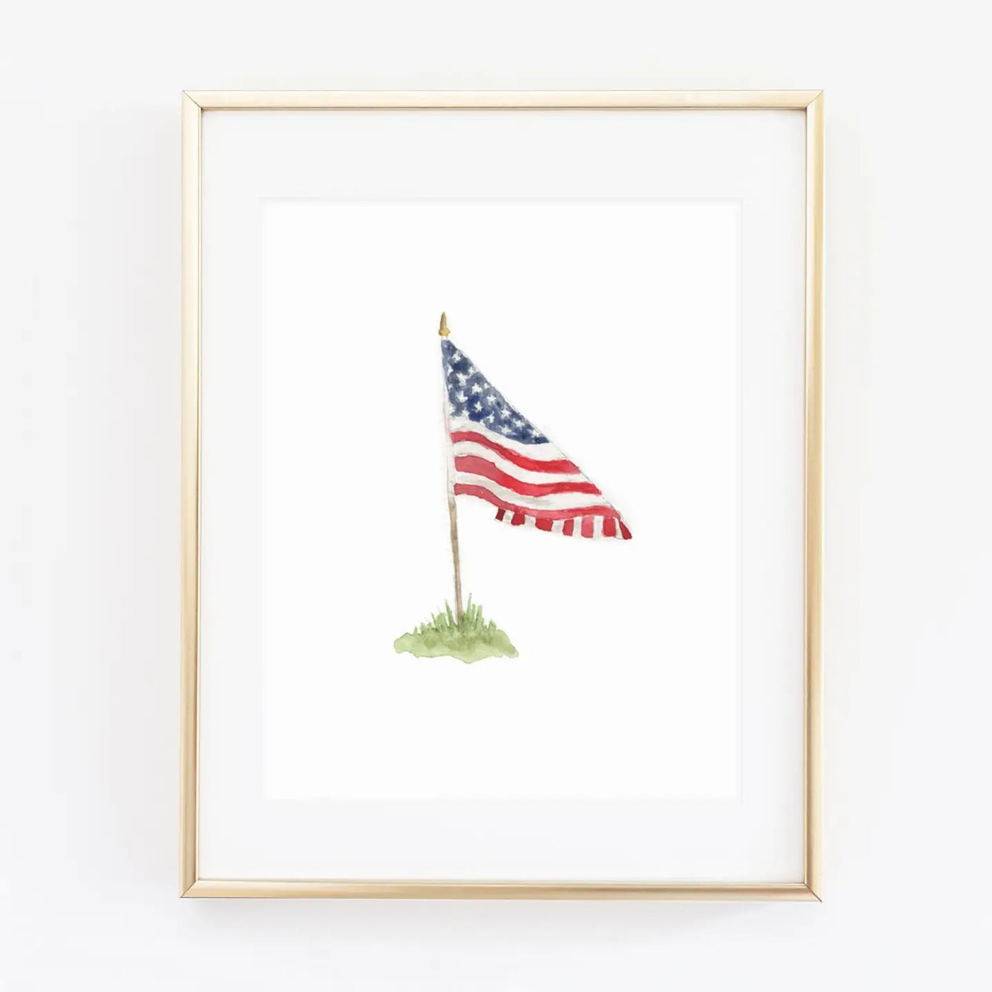 American Flag Watercolor Print