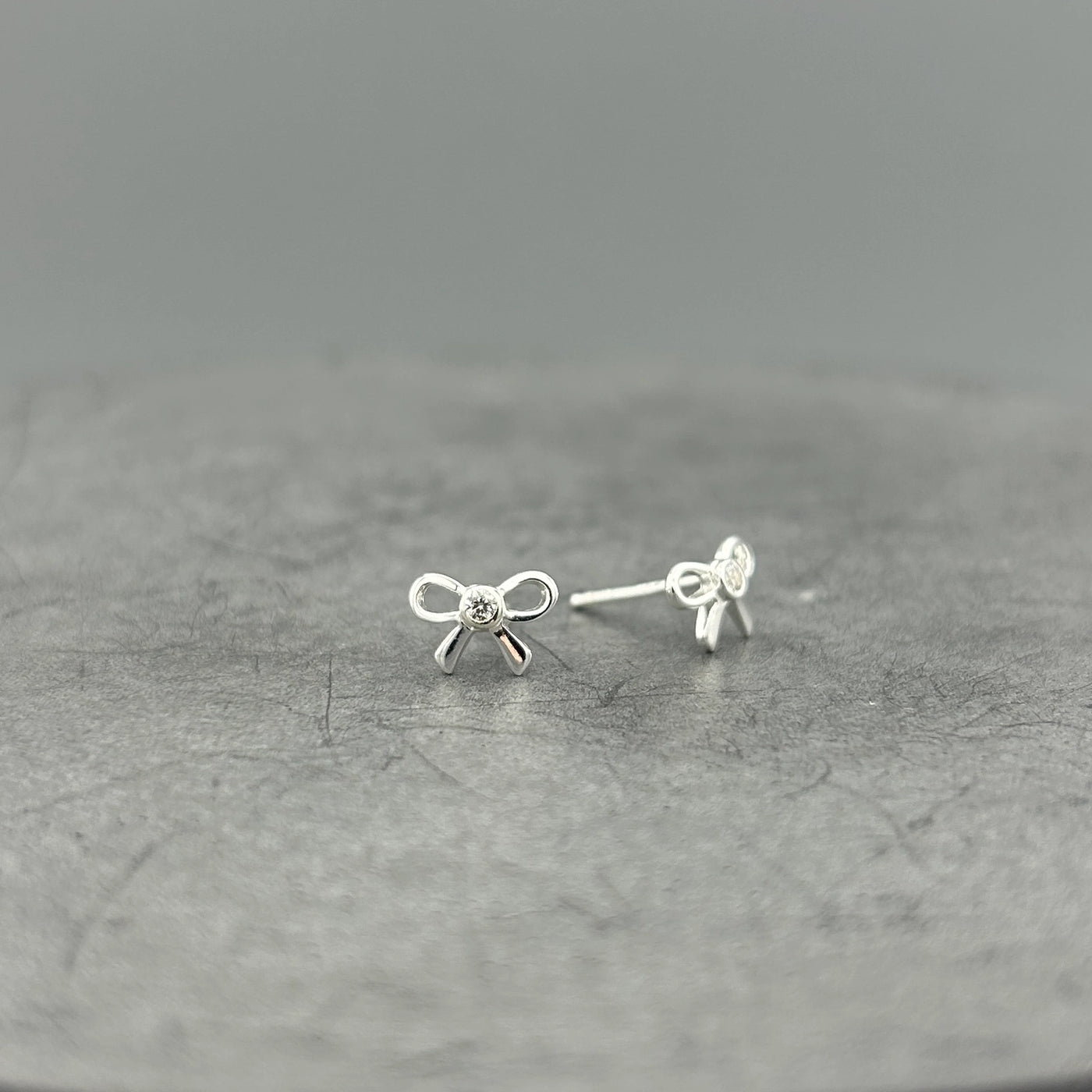 Silver Bow Earrings