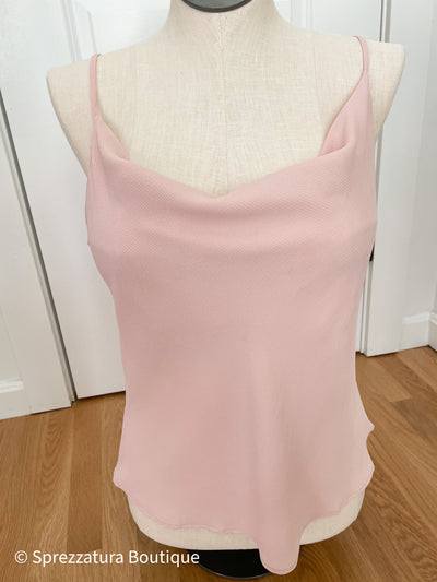 Plus size curvy midsize womens cami camisole tank top sleeveless crepe lightweight blush pink light pastel cowl neck adjustable straps professional mom teacher office work attire outfit chic everyday casual Modern smart causal female chic effortless outfit womens ladies gift elegant effortless clothing everyday stylish clothes apparel outfits chic winter summer style women’s boutique trendy teacher office cute outfit boutique clothes fashion quality work from home coastal wardrobe essential basics