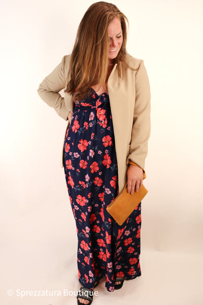 Womens maxi dress navy blue floral flowers bright colorful summer fall transition casual everyday work mom Modern smart causal female chic effortless outfit womens ladies gift elegant effortless clothing everyday stylish clothes apparel outfits chic winter summer style women’s boutique trendy teacher office cute outfit boutique clothes fashion quality work from home coastal beachy 