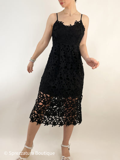 black crochet lace dress midi length sophisticated elegant chic wedding guest special event occasion dress look womens timeless style Modern smart causal female chic effortless outfit womens ladies gift elegant effortless clothing everyday stylish clothes apparel outfits chic winter summer style women’s boutique trendy teacher office cute outfit boutique clothes fashion quality work from home coastal gift for her