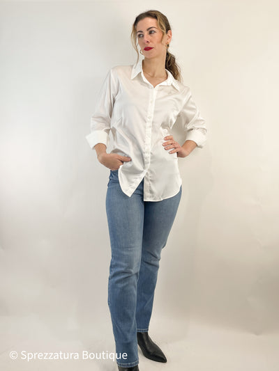 ivory satin button down shirt womens classic chic holidays Modern smart causal female chic effortless outfit womens ladies gift elegant effortless clothing everyday stylish clothes apparel outfits chic winter fall autumn professional style women’s boutique trendy teacher office cute outfit boutique clothes fashion quality work from home neutral wardrobe essential basics white lightweight work