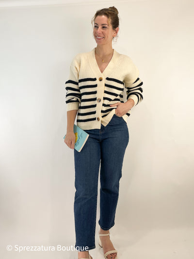 ivory and black stripe cardigan oversized sweater womens fall everyday casual teacher mom work from home cozy soft Modern smart causal female chic effortless outfit womens ladies gift elegant effortless clothing everyday stylish clothes apparel outfits chic winter fall autumn professional style women’s boutique trendy teacher office cute outfit boutique clothes fashion quality work from home neutral wardrobe essential basics lounge athleisure gift for her