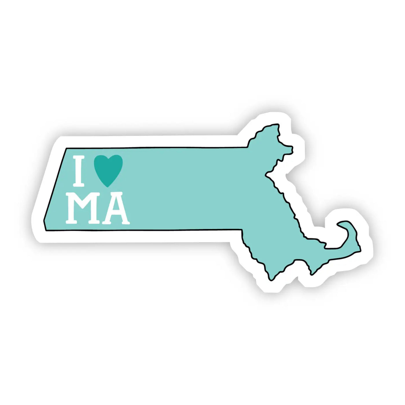 I Heart MA Sticker (teal)