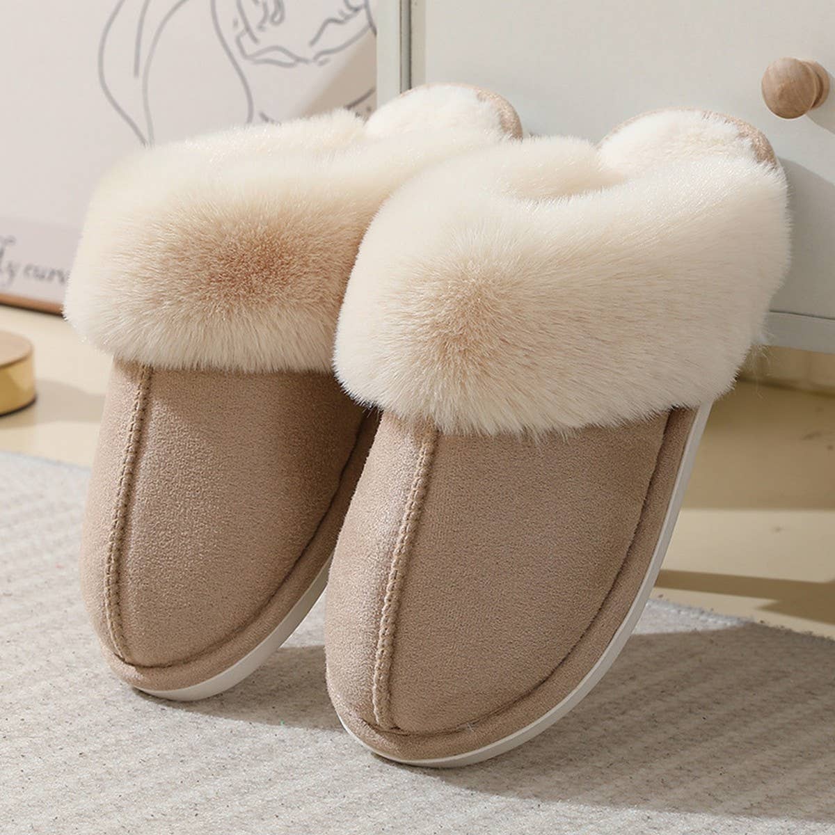 Carly Slippers in Taupe