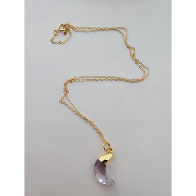 Amethyst crescent moon gold filled chain necklace women's jewelry gift for her boho chic Modern smart causal female chic effortless outfit womens ladies gift elegant effortless clothing everyday stylish clothes apparel outfits chic winter spring style women’s boutique trendy teacher office cute outfit boutique clothes fashion quality work from home lounge athleisure gift for her midsize curvy sizes 