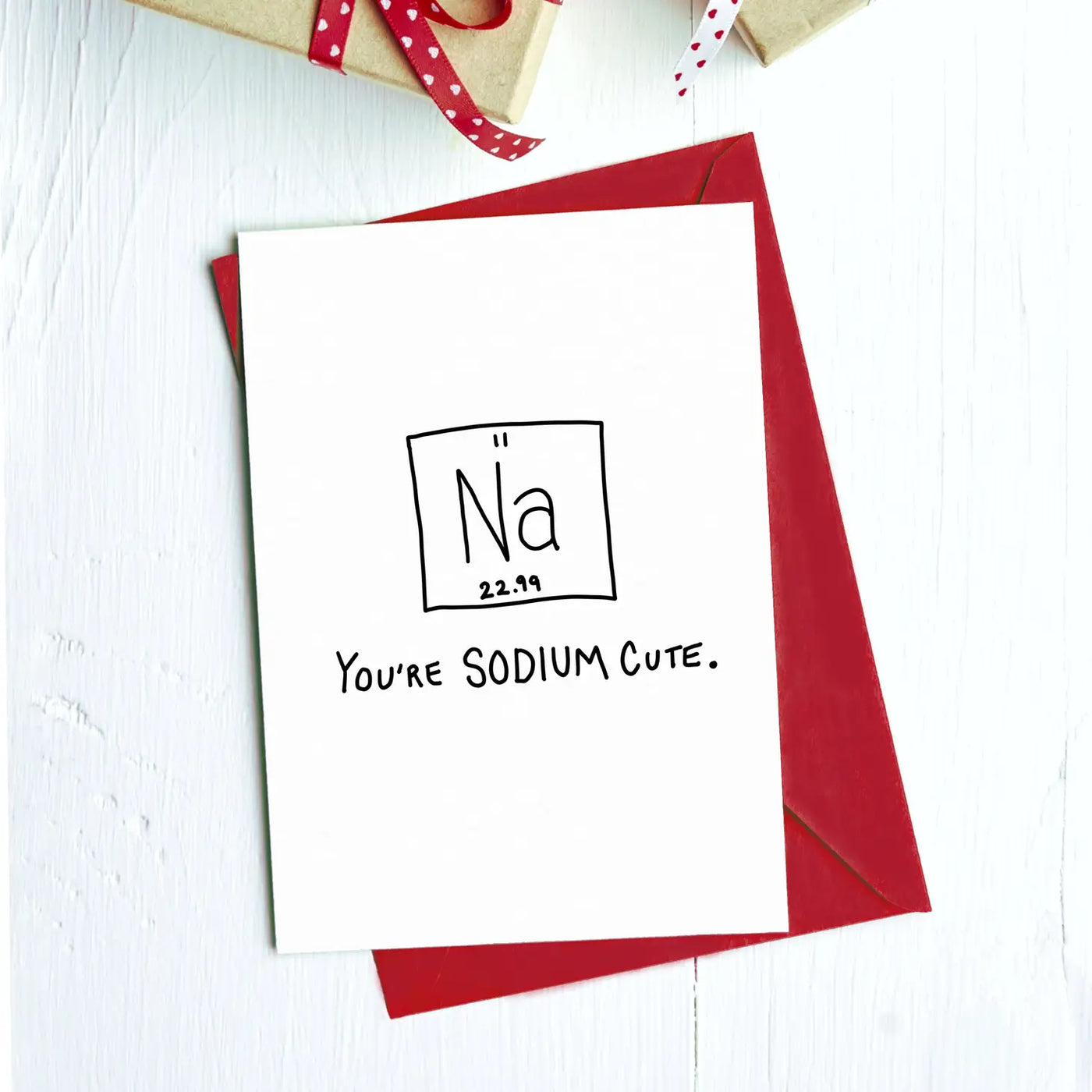 Cute nerdy science chemistry card valentine's galentines card greeting gift thinking of you card woman-owned made in the USA small business boutique women's clothing