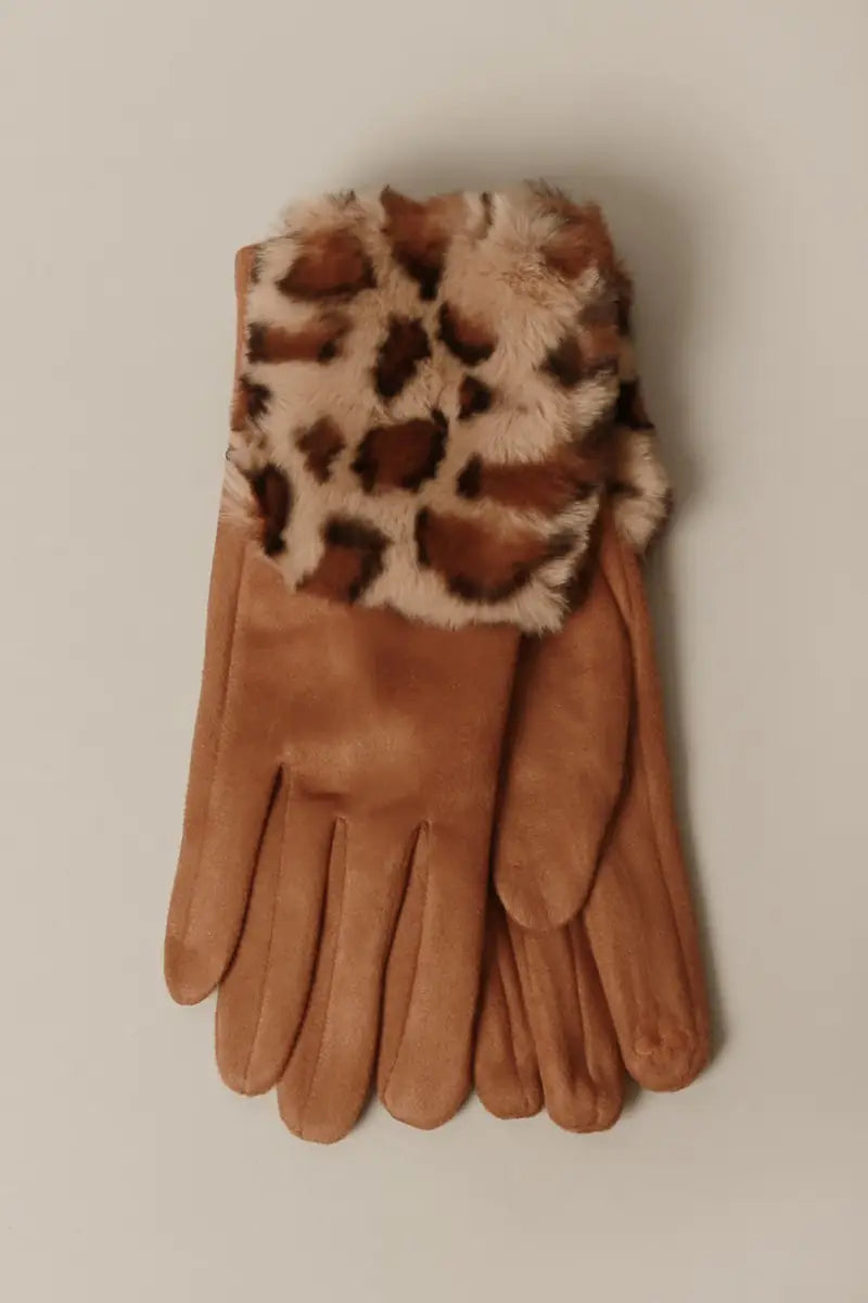 Camel and black faux fur cheetah gloves womens stylish trendy classic elegant chic winter holiday christmas gift for her Modern smart causal female chic effortless outfit womens ladies gift elegant effortless clothing clothes apparel outfits chic fall winter style women’s boutique trendy teacher office cute outfit boutique clothes fashion work from home 