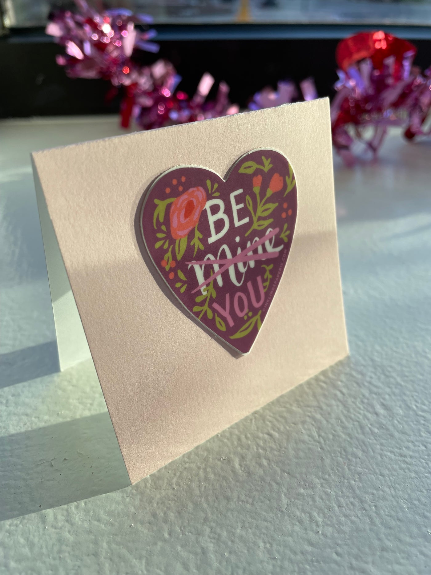 Vinyl Heart Sticker Mini Valentine Card