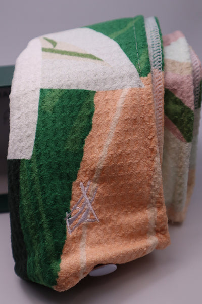 Tropical quick dry hair towel. Made with eco friendly recycled materials. Great gift for her.