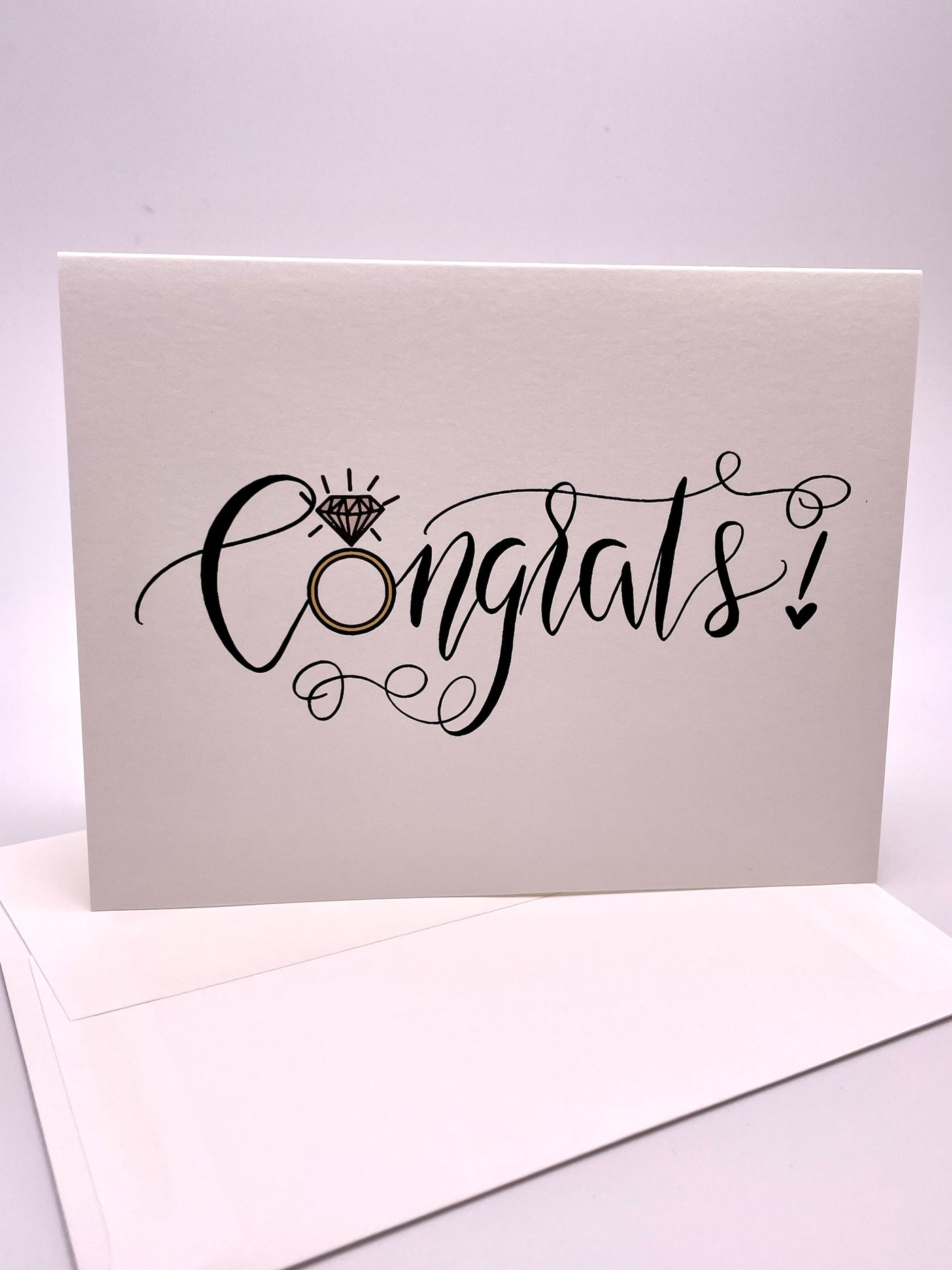 Latinx small woman owned business card that says Congrats! for an engagement or wedding Latinx owned business engagement bridal bride shower congratulations ring wedding gift for her