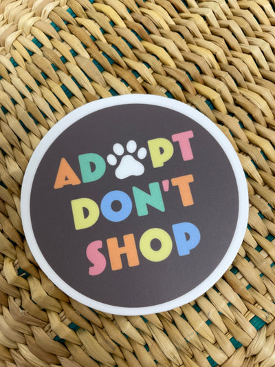 Adopt Don't Shop Sticker Round