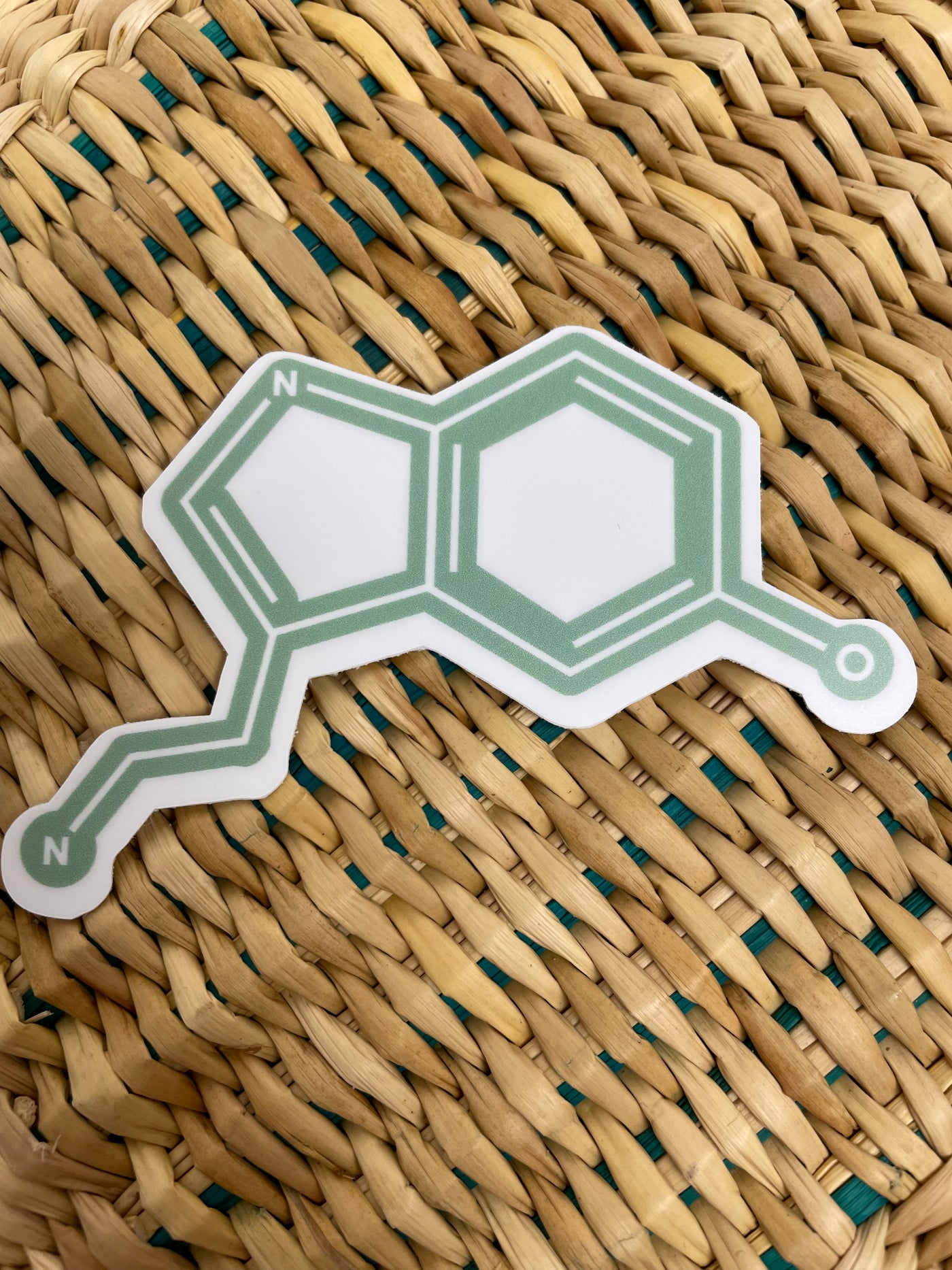 Organic chemical structure of serotonin sticker happiness chemical