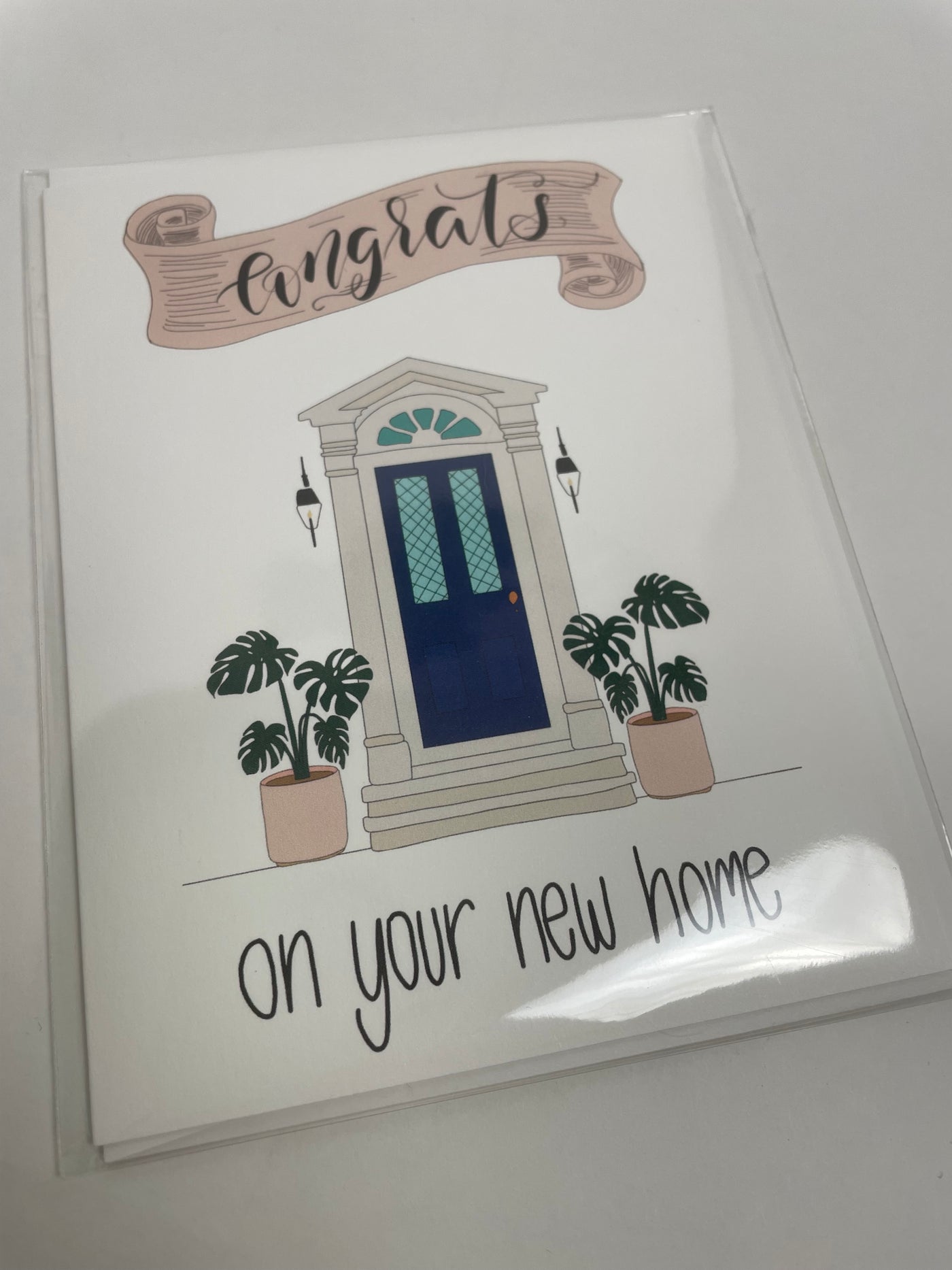 Congratulations on your new home card. Small Latina woman owned business New house card