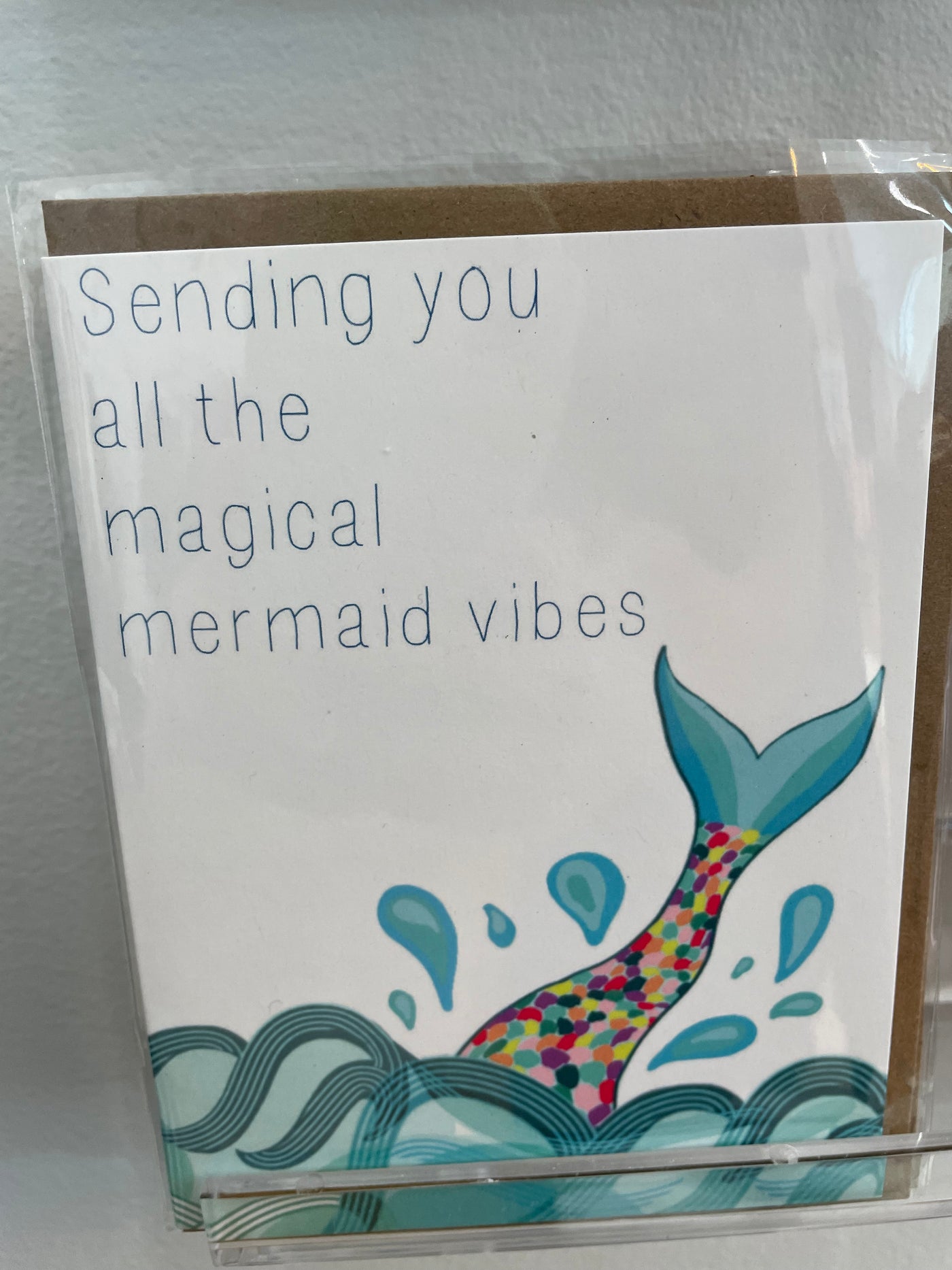 Sending magical mermaid vibes card for a friend woman owned business made.